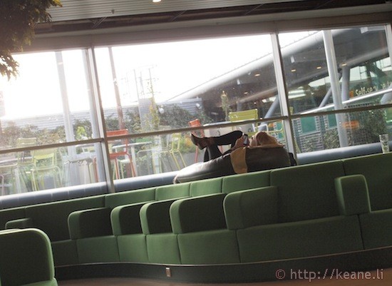 Girl Resting in Amsterdam Airport