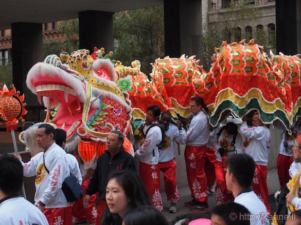 Dragon on Market Street before the Chinese New Year parade