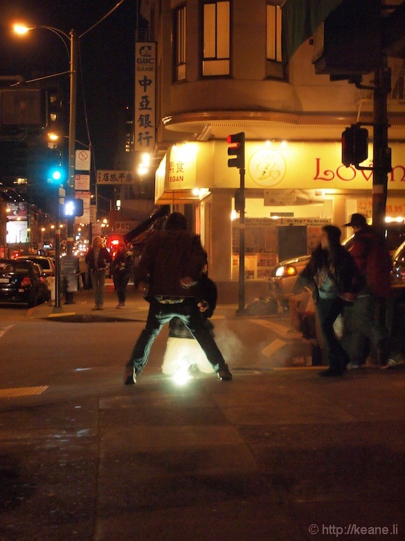 Fireworks in Chinatown during Chinese New Year