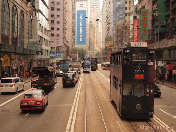 Riding the Historic Double Decker Tram in Hong Kong