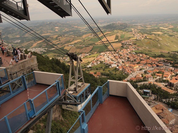 View from the top of San Marino and Cable Car