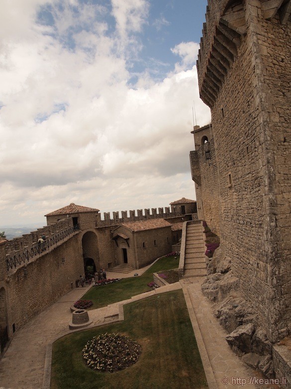 Courtyard inside Guaita Castle in San Marino