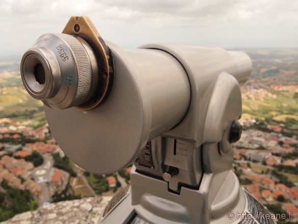 Telescope in Guaita Castle in San Marino