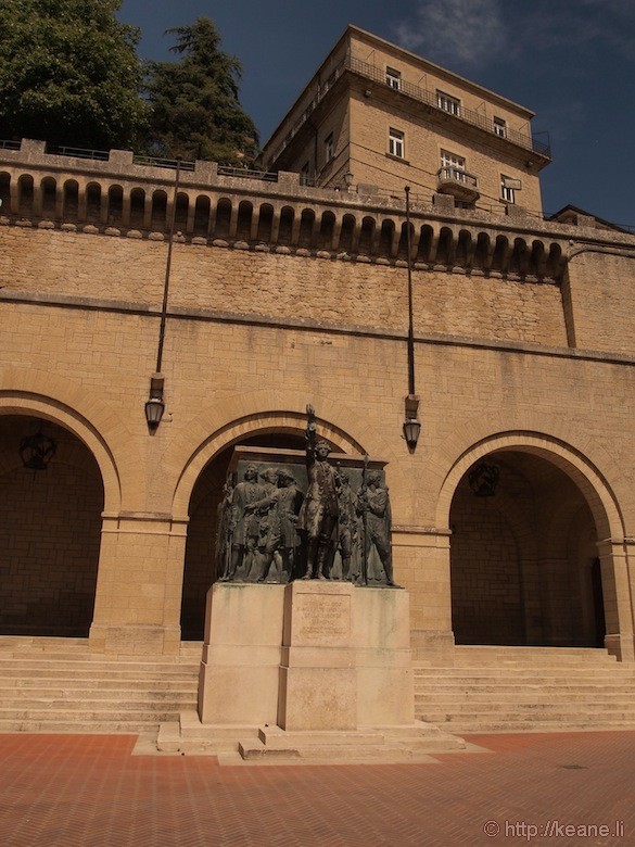 Courtyard and Memorial Statue and Shrine in San Marino