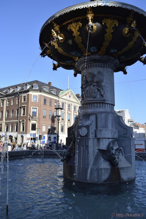 Fountain Downtown Copenhagen Plaza