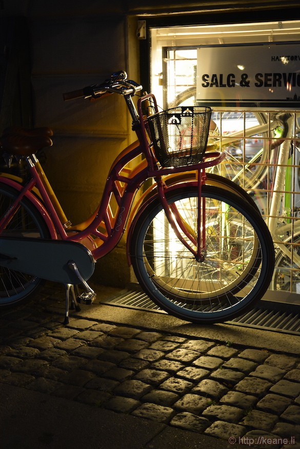 Bike Shop at Night in Copenhagen