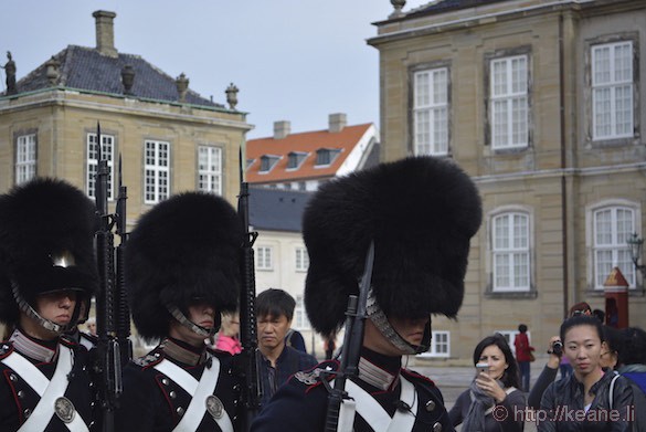 Royal Guard at Amalienborg Palace in Denmark