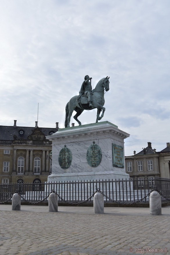 King Frederick V Equestrian Statue at Amalienborg Palace in Denmark