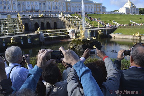 Peterhof Fountains Turning On