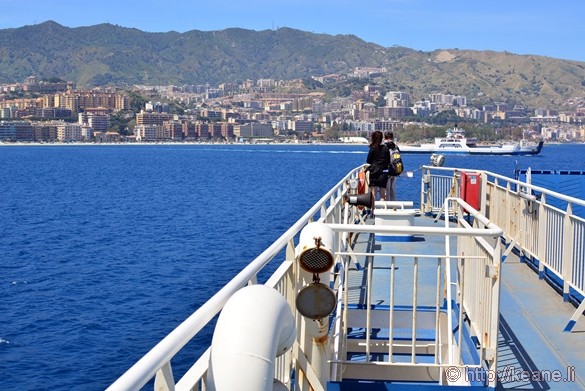 Train Boarding Ferry to Cross the Strait of Messina from Sicily to Mainland Italy