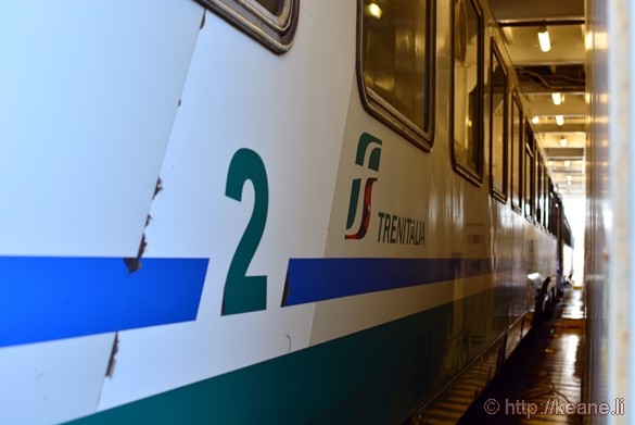 Train Boarding Ferry to Cross the Strait of Messina from Sicily to Mainland Italy