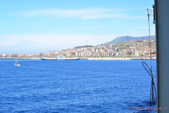 Train Boarding Ferry to Cross the Strait of Messina from Sicily to Mainland Italy