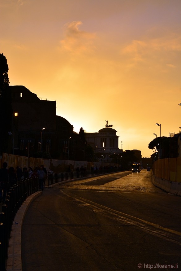 Via dei Fori Imperiali at Sunset