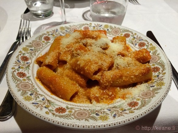 Rigatoni alla Matriciana (all'Amatriciana) at Flavio al Velavevodetto