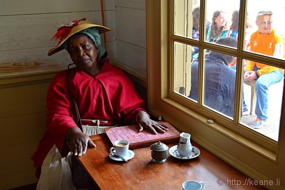 Colonial Williamsburg - Emily James as Edith Cumbo Inside R. Charlton Coffeehouse