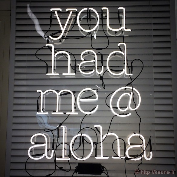 Oahu - "You Had Me at Aloha" Neon Sign in Bloomingdale's