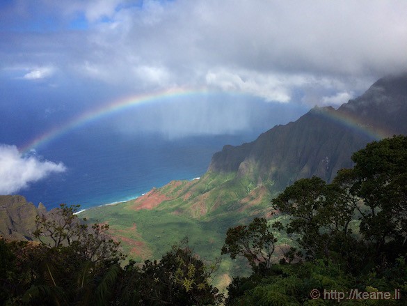 Kauai - Rainbow Over the Na Pali Coast