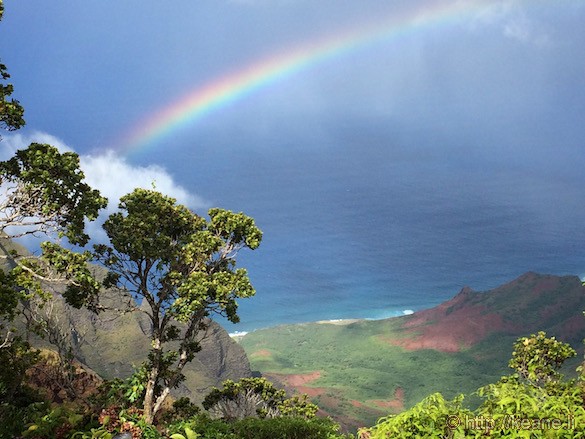 Kauai - Rainbow Over the Na Pali Coast