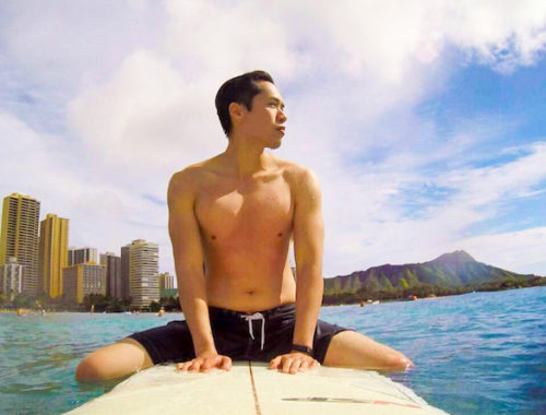 Surfing in Waikiki on Oahu