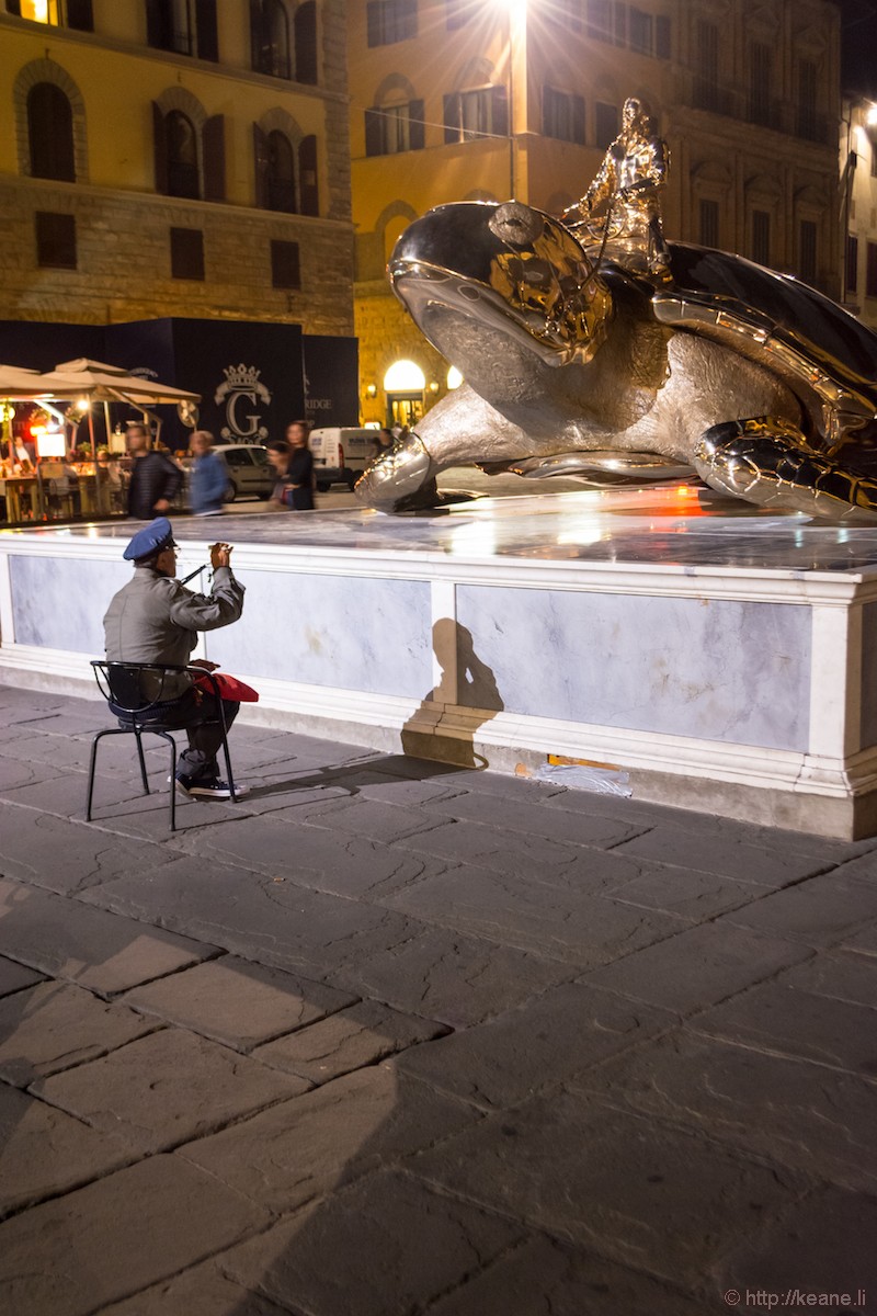 Jan Fabre Giant Gold Turtle Sculpture in Piazza della Signoria